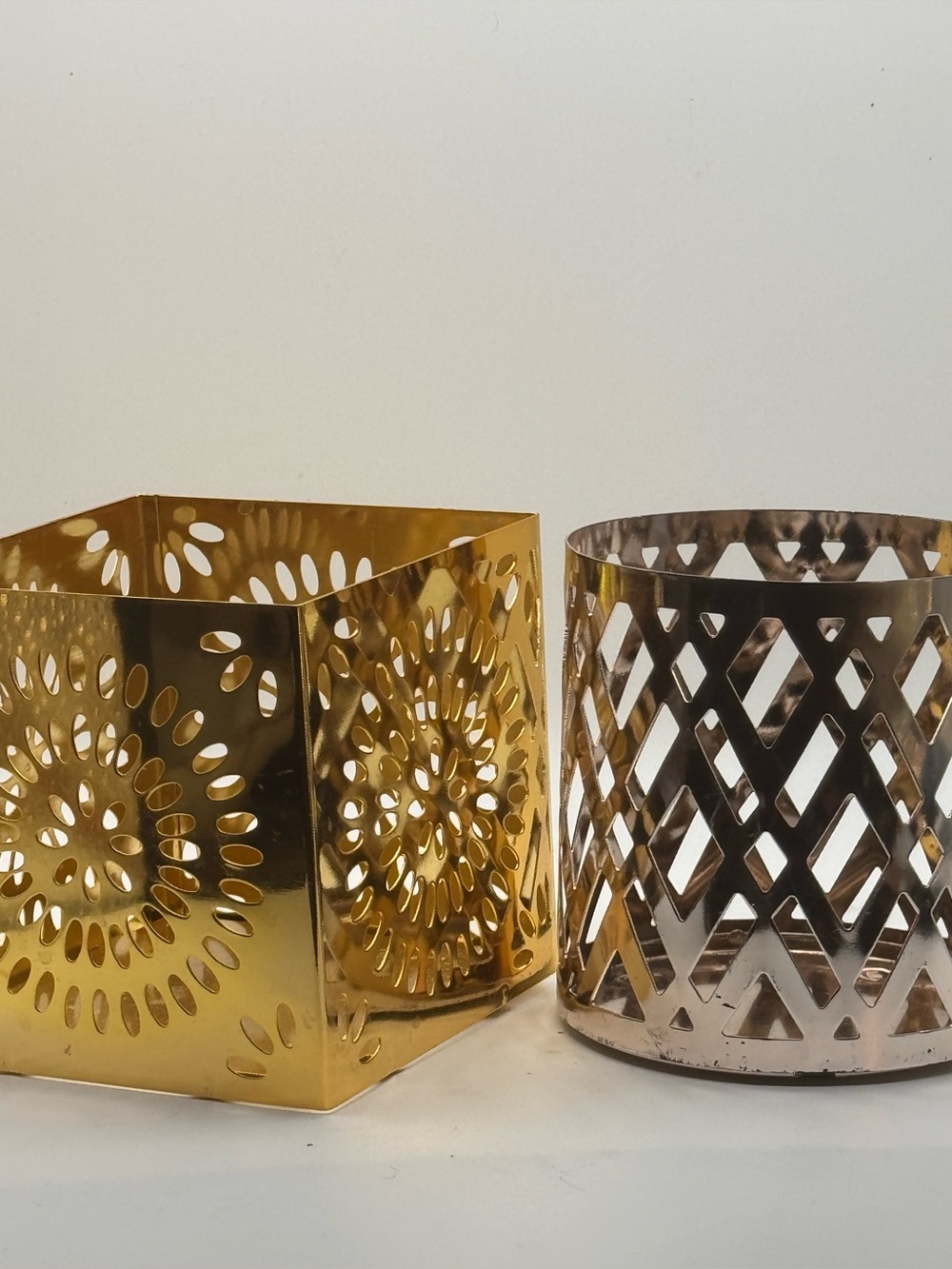 Gold and Silver Decorative Metal Candle/succulent/ office supply Holders - Home